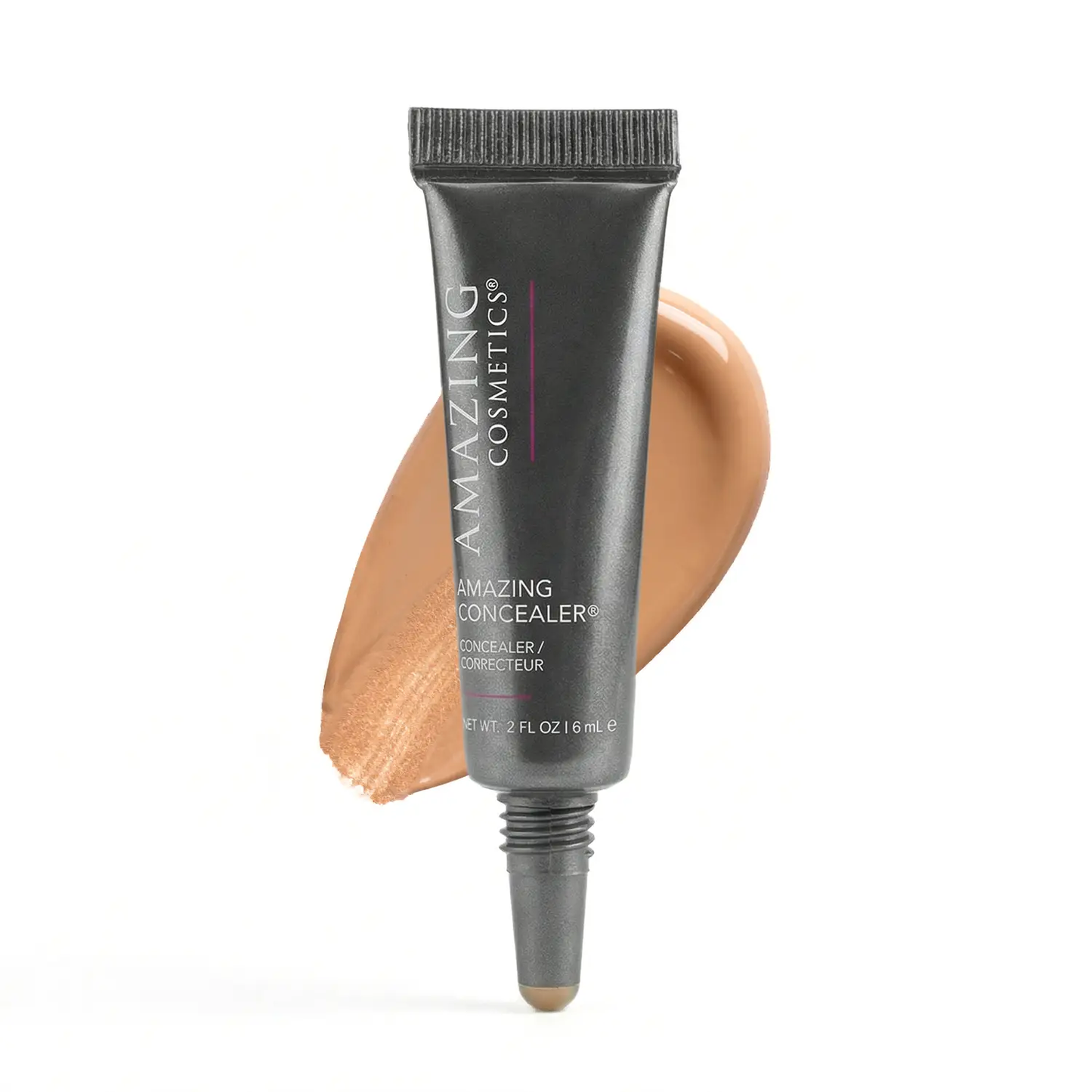 AMAZINGCONCEALER tube by AmazingCosmetics with beige concealer swatch