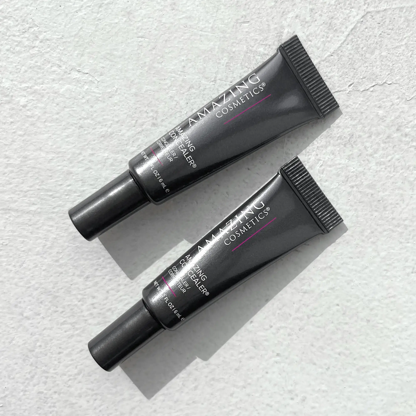 AmazingConcealer tubes by AmazingCosmetics in black packaging with pink line, set of 3.