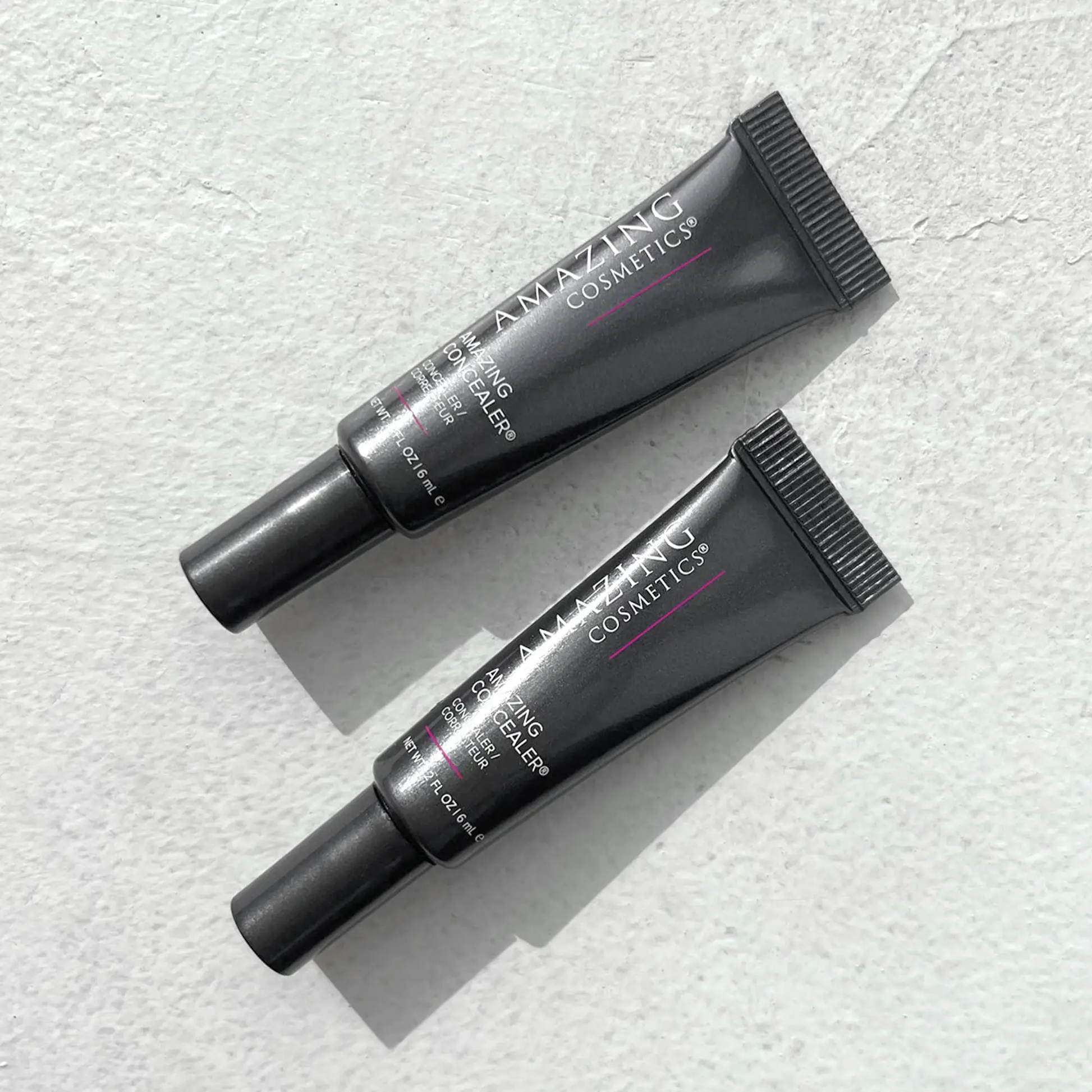 AmazingConcealer tubes by AmazingCosmetics in black packaging with pink line, set of 3.