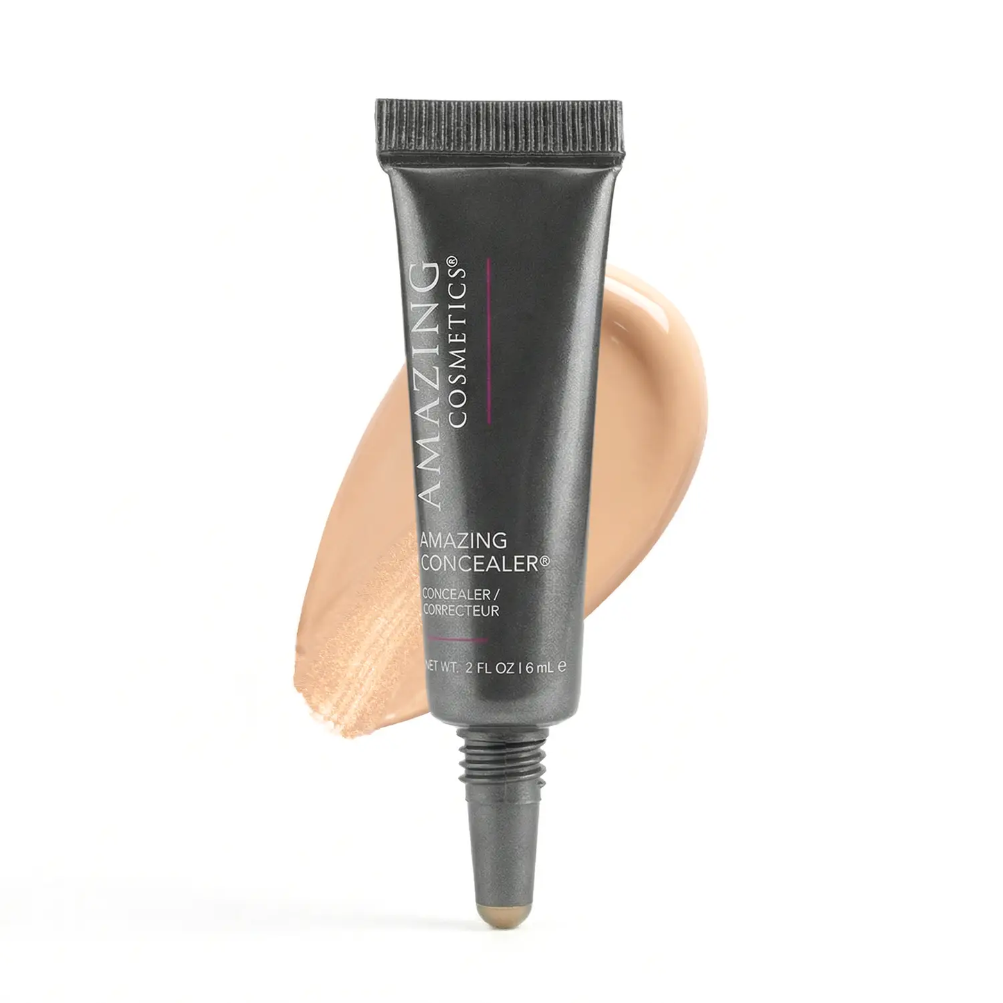AMAZINGCONCEALER tube by AmazingCosmetics with beige concealer swatch