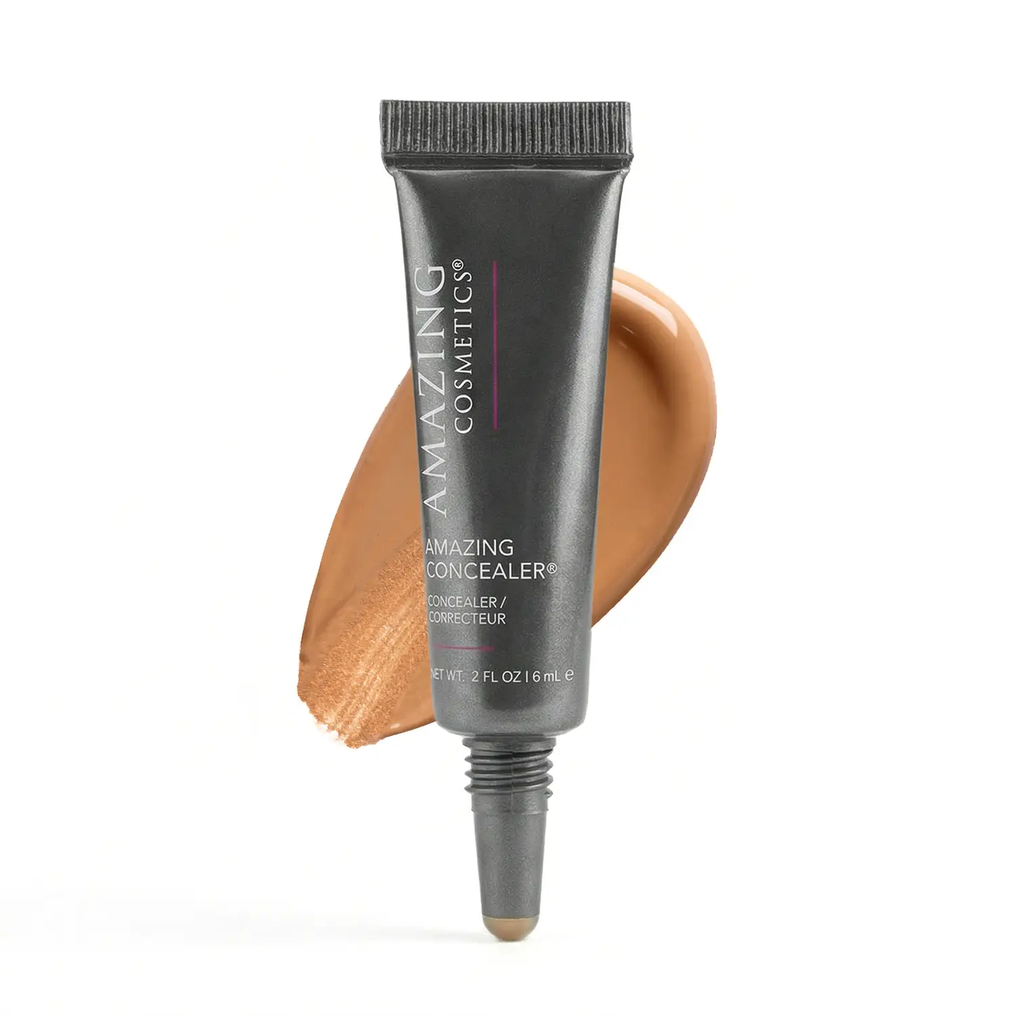 AMAZINGCONCEALER tube by AmazingCosmetics with beige concealer swatch