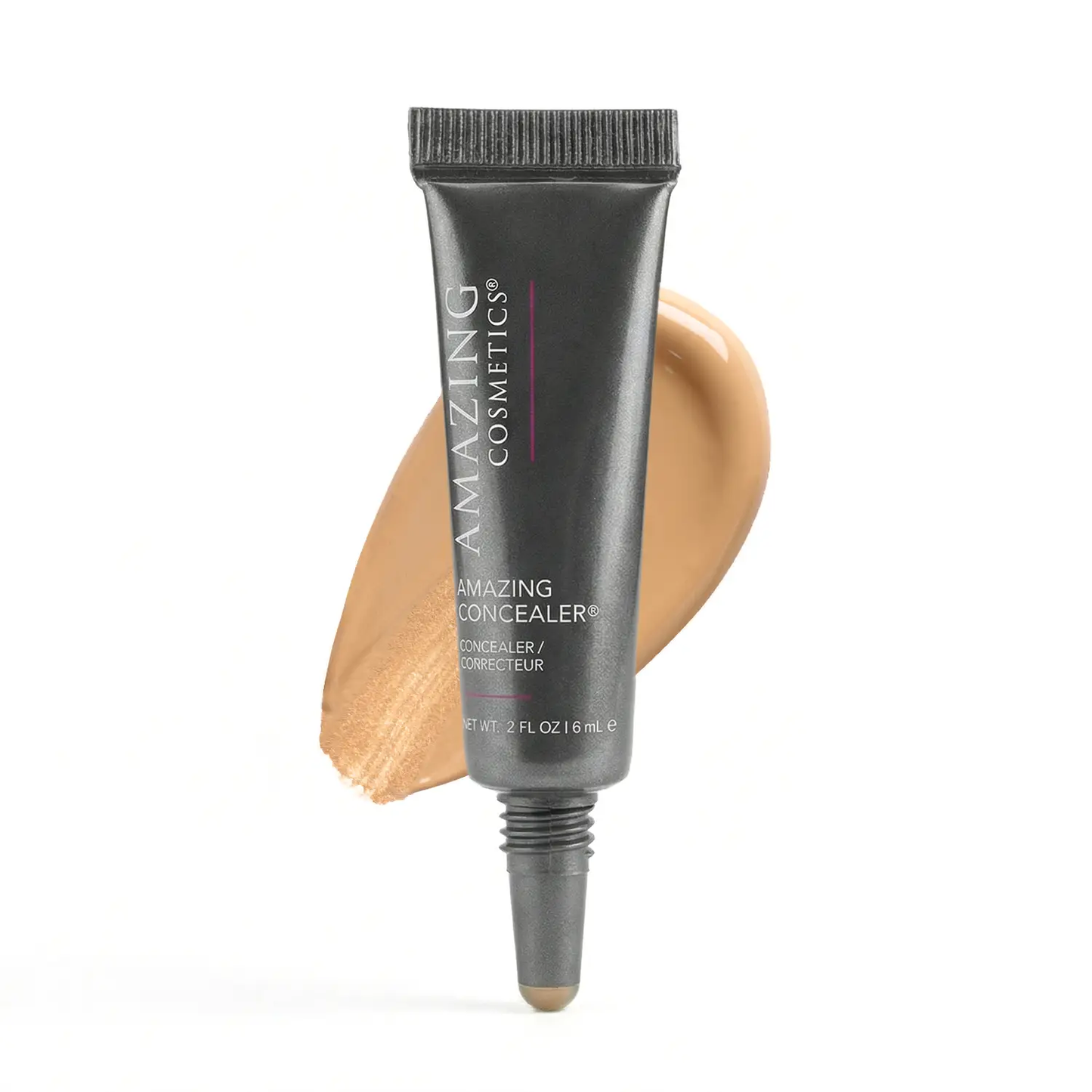 AMAZINGCONCEALER by AmazingCosmetics tube with beige concealer swatch