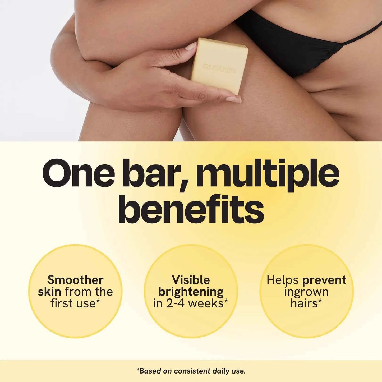 Glow Body Bar Brightening Exfoliating Soap for Smoother Even Skin