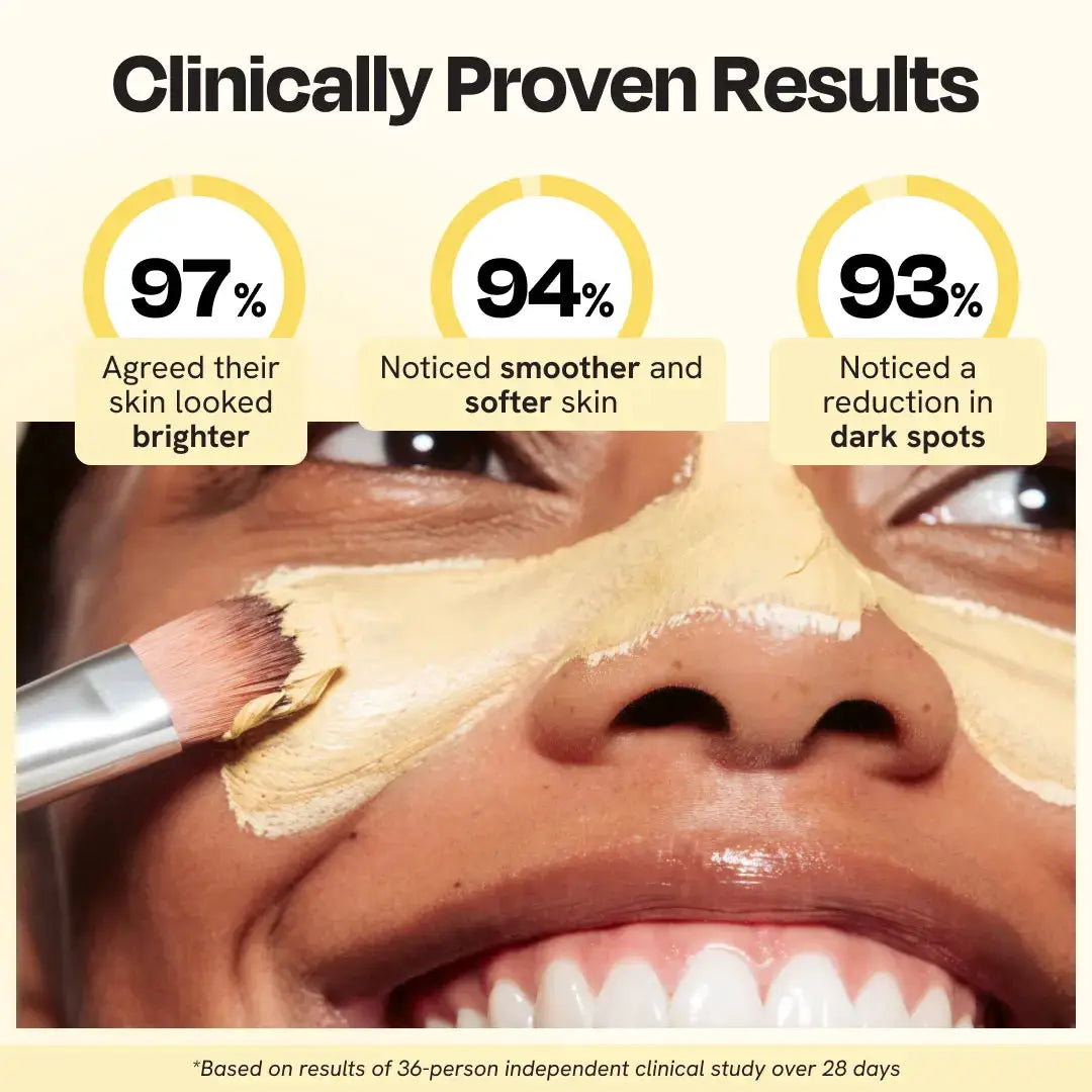 Gleamin Vitamin C Clay Mask; beige cream facial mask for brightening and pore clearing.