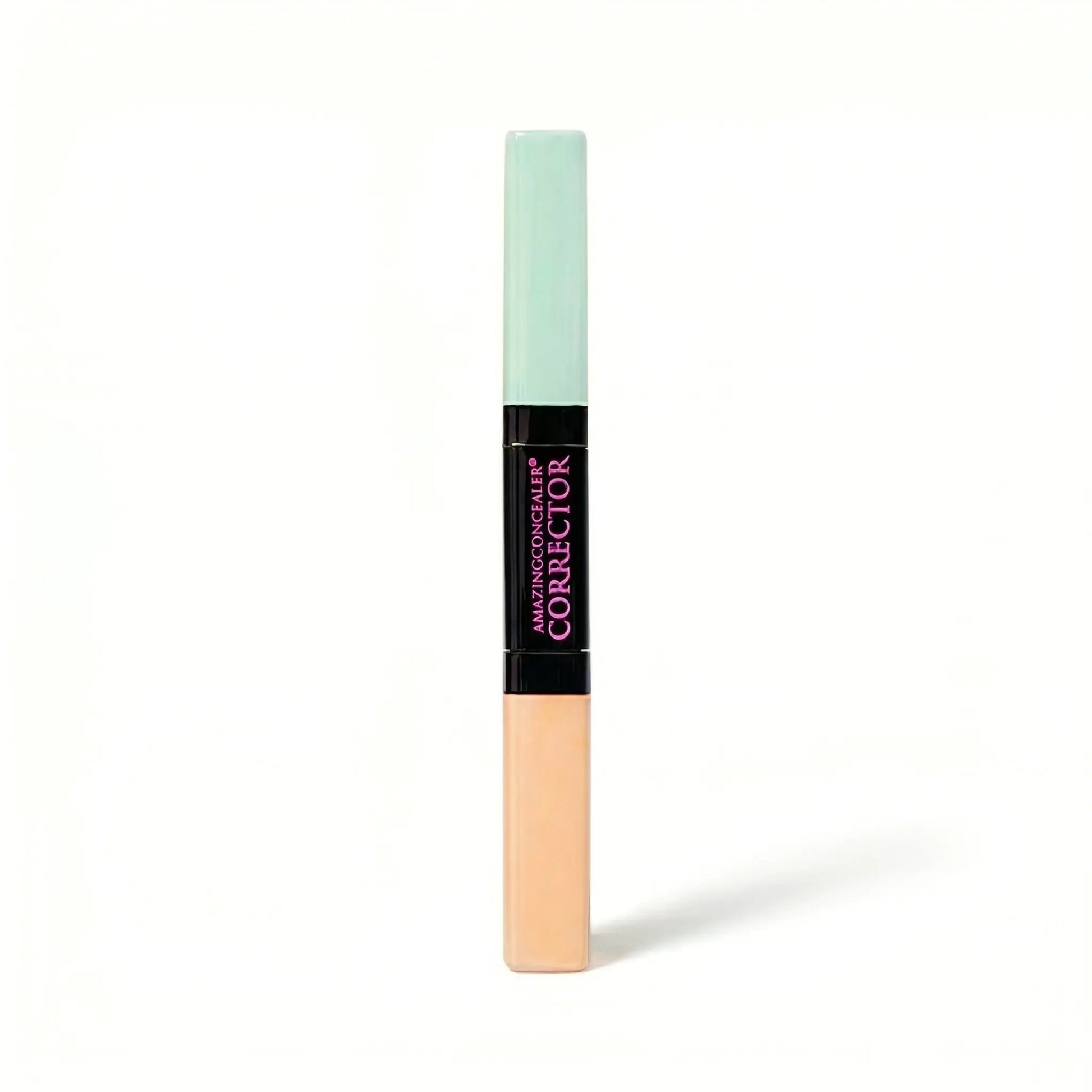 Color corrector concealer pen by AmazingCosmetics with mint cap and nude shade.
