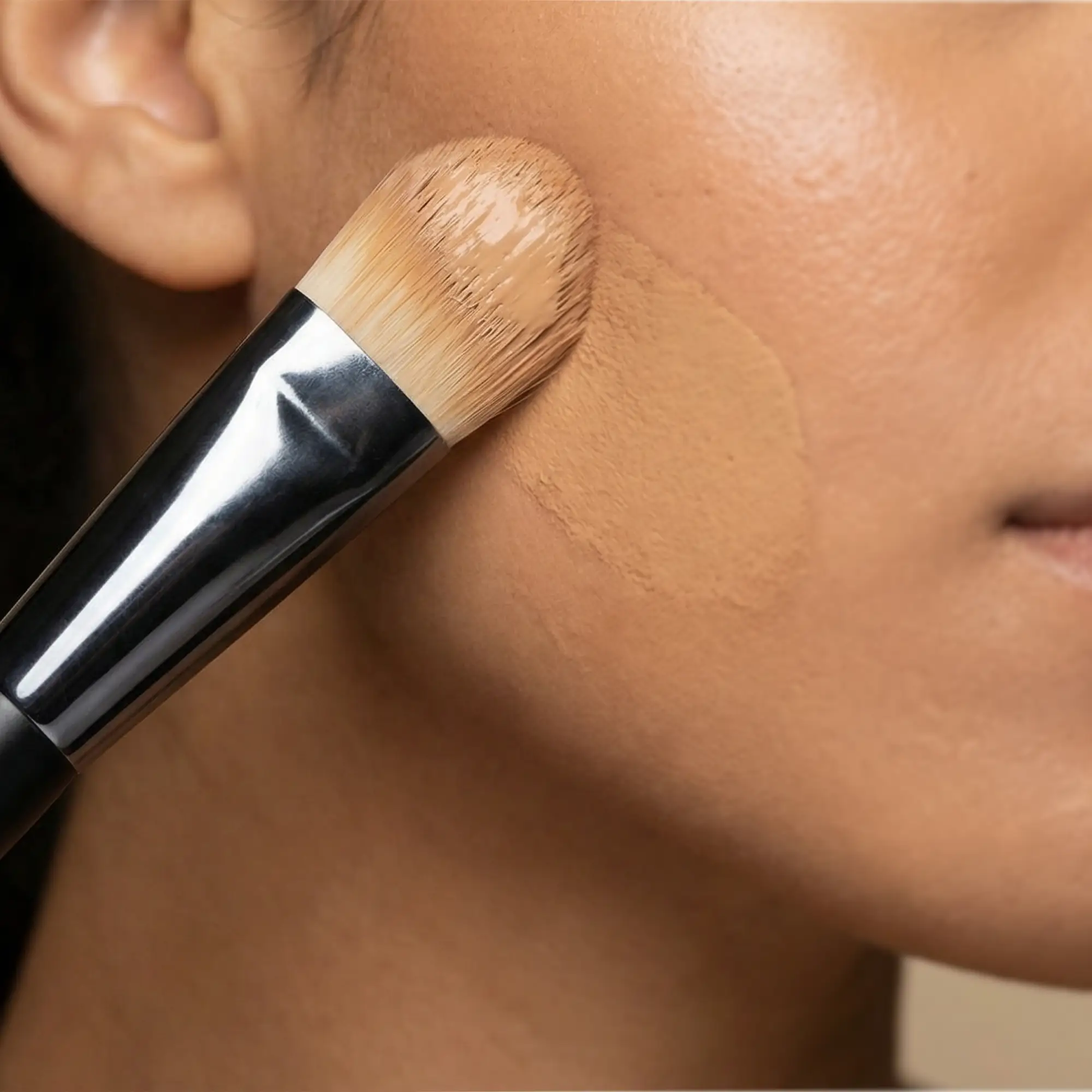 Foundation Brush by AmazingCosmetics; black handle with beige bristles