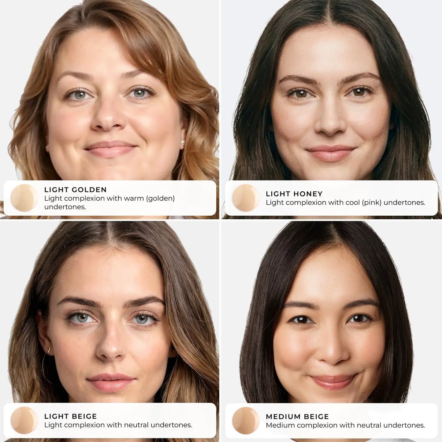 AMAZINGCONCEALER by AmazingCosmetics offering four shade swatches: Light Golden, Light Honey, Light Beige, Medium Beige.