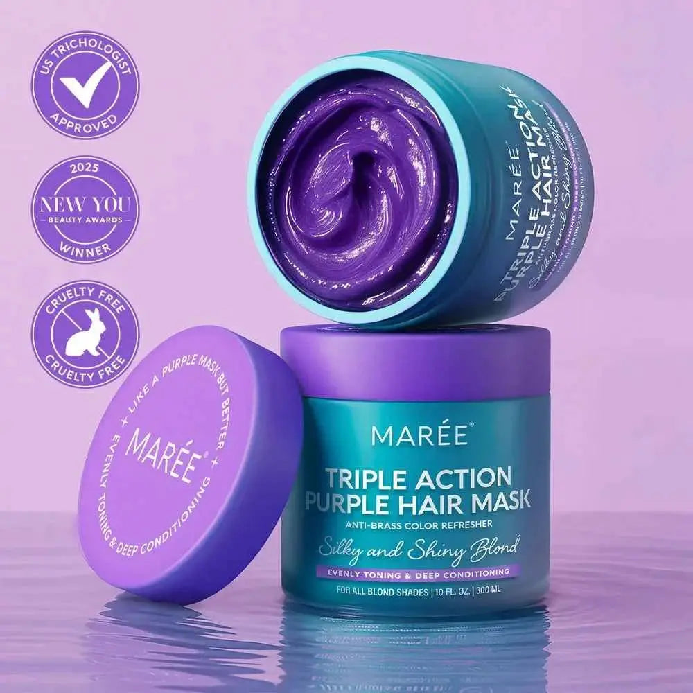 Hair mask MARÉE Triple Action Purple Hair Mask for blonde tones, 10 fl oz (300 ml)