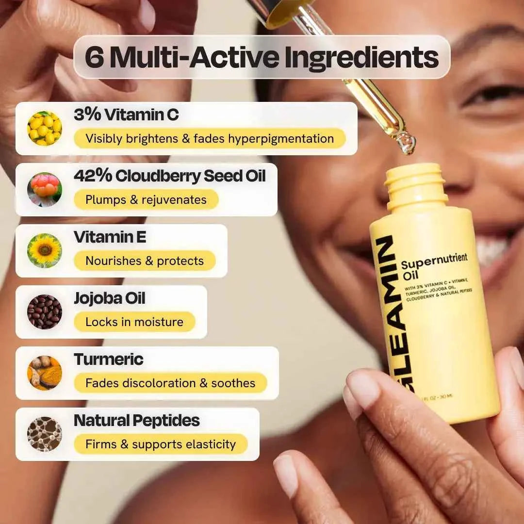 Supernutrient Facial Oil for Hydration and Radiant Firm Skin