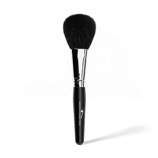 Velvet Brush makeup brush by AmazingCosmetics, black bristles and silver ferrule