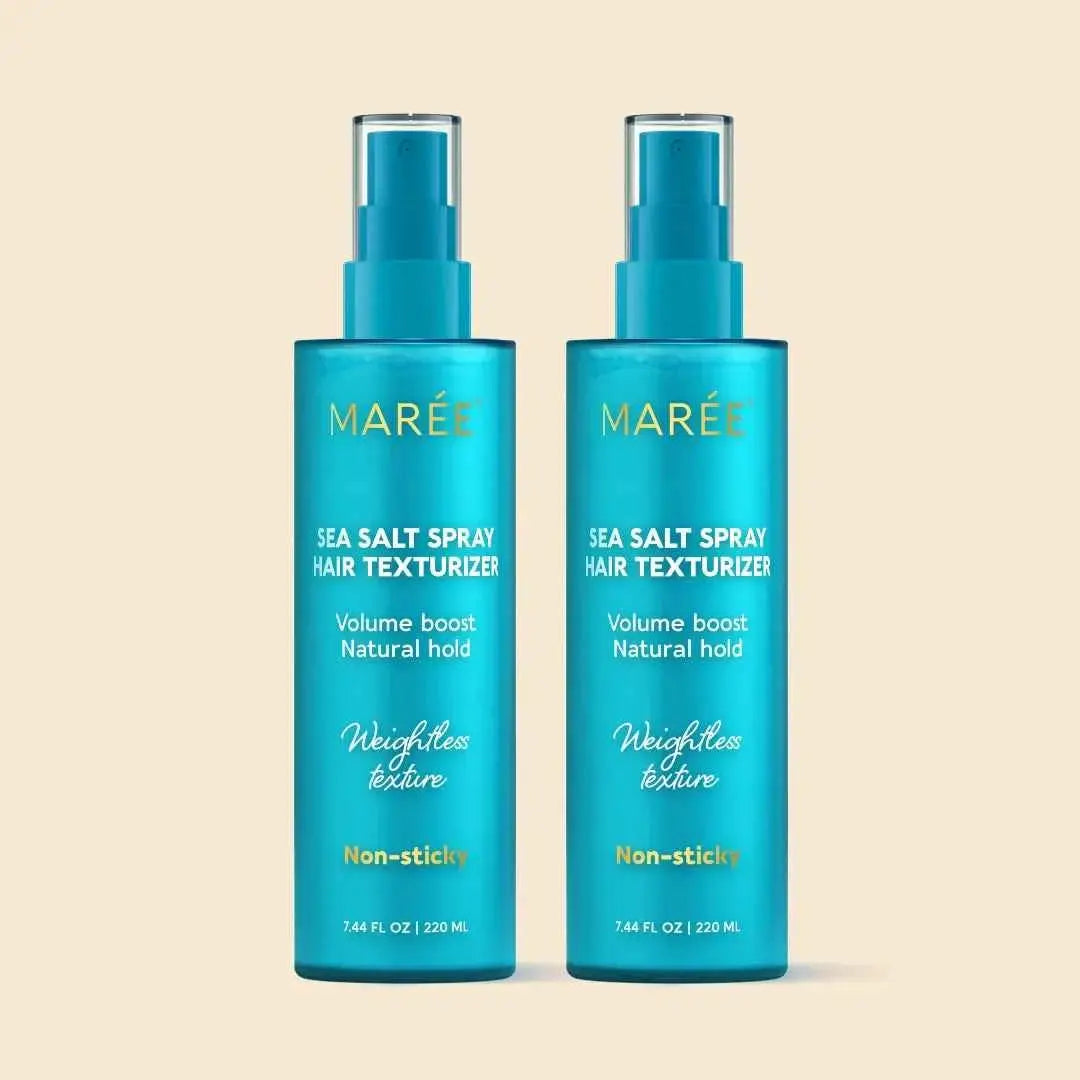 Sea Salt Spray Hair Texturizer by Mareé; turquoise bottles, set of 2, spray pump bottles