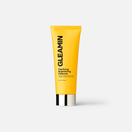 Clarifying Brightening Cleanser by Gleamin, yellow tube, facial cleanser